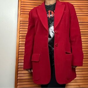 Liz Claiborne Collection Wool Blend Vibrant Red Blazer
